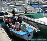 Los Gigantes Diving party in boat
