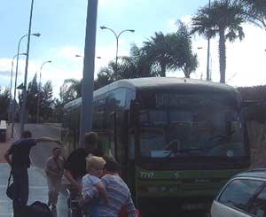 A TITSA bus at Reina Sofia Airport